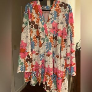 Sunday Up Boutique Maxi dress with bell ruffle sleeves - worn once